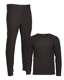 SET LENJERIE DE CORP DIN FLEECE CU GULER ROTUND - Mil-Tec - NEGRU