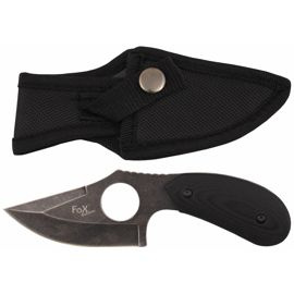 Knife, fixed blade, finger hole, G10 handle