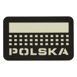 PATCH POLSKA (cu steag) - 50 x 80 mm - LASER CUT - NEGRU/GID - M-TAC