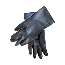 Rubber protective gloves - Romanian Army military surplus - Black - Used