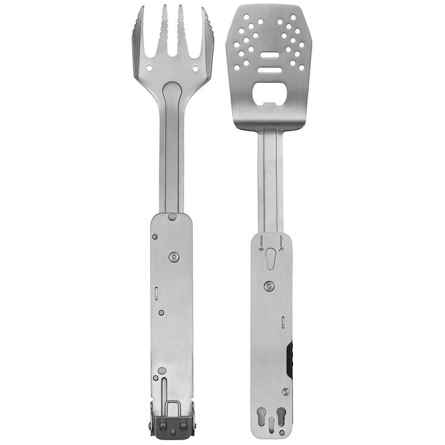 SET MULTIFUNCTIONAL BBQ ROXON "MBT MINI" - 4 IN 1 - ARGINTIU