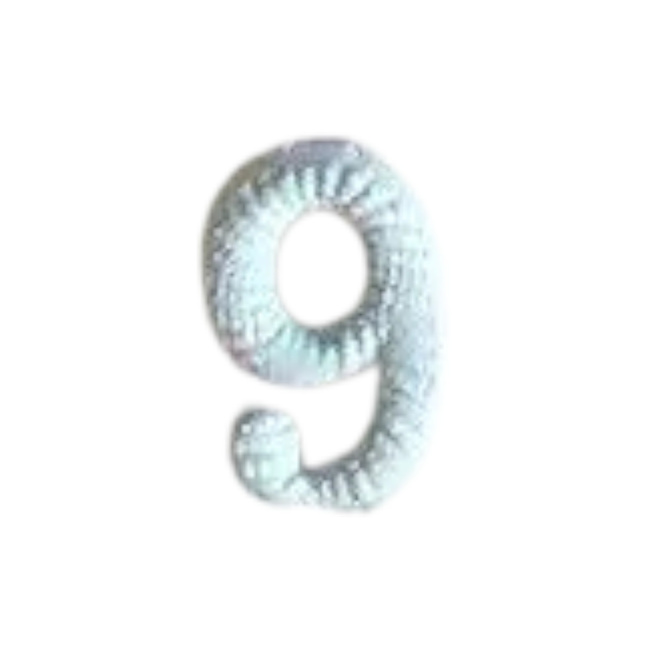 Numar metalic - 9 - Albastru Deschis - Surplus Militar Armata Ungariei - Ca nou