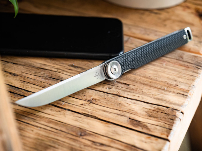 CUTIT DE BUZUNAR CU MANER DIN G10 - "KAIZEN" - Böker® Plus - NEGRU