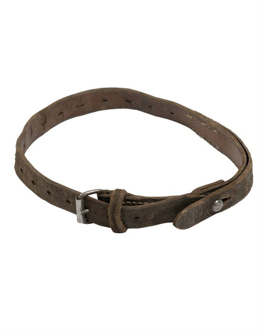 BLACK LEATHER COAT STRAP, BELT - GERMAN MILITARY SURPLUS FROM WORLD WAR II (BGS, NVA)
