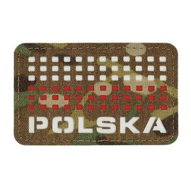 PATCH POLSKA (cu steag) - 50 x 80 mm - LASER CUT - MULTICAM/ALB/ROSU - M-TAC