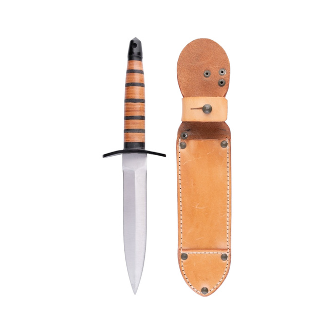 Combat knife with a leather sheath - Czech Army military surplus - Like new