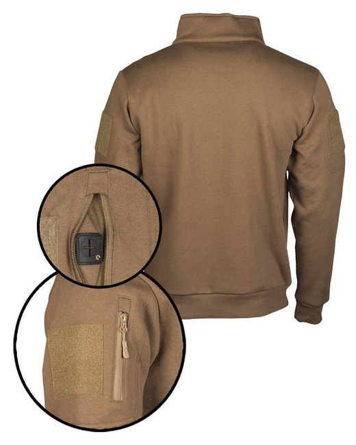 PULOVER TACTIC CU GULER CU FERMOAR - Mil-Tec - COYOTE INCHIS