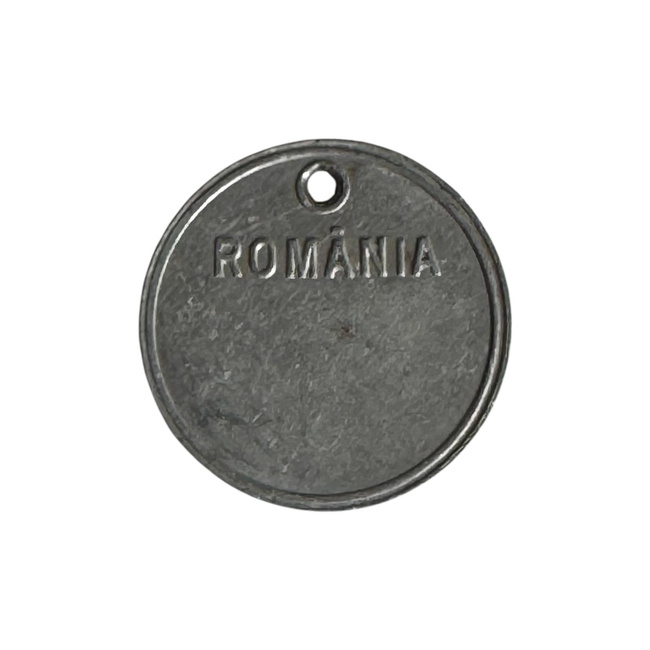 Placuta de Identificare fara Lant - Dog Tag - Surplus Militar Armata Romana - Argintie - In Stare Buna