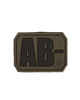 PATCH, EMBLEMĂ 3D CU GRUPA SANGUINĂ - Mil-Tec® - VERDE OD - AB NEG
