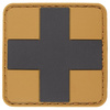 PATCH WITH HOOK AND LOOP ''FIRST-AID'' 3D - COYOTE / BLACK - MFH