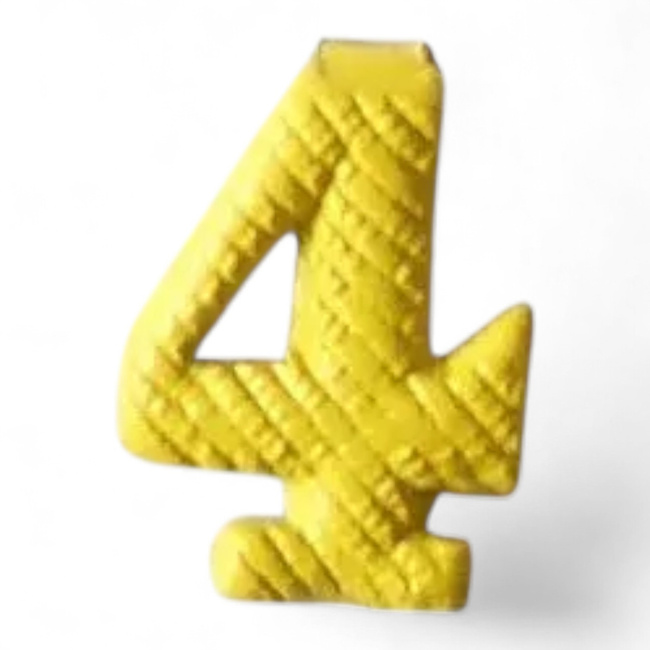Metallic number - 4 -  Yellow - Hungarian Army Military Surplus - Like New