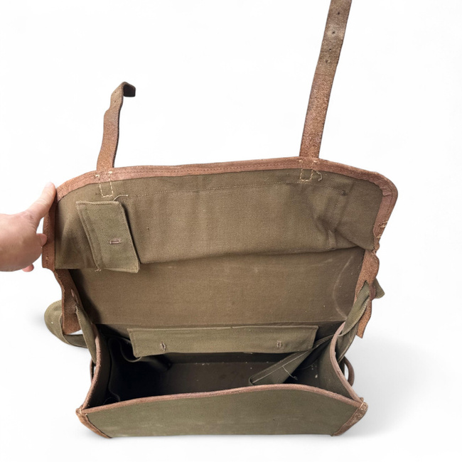 Patriotic Guards Medical Bag - Red Cross - Communist Era R.S.R. - Romanian Army Military Surplus - OD Green - In Good Condition