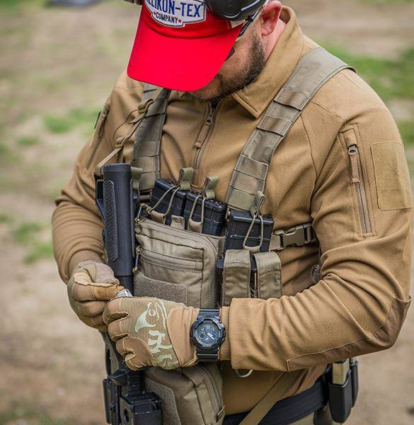 LONG SLEEVE POLO SHIRT - RANGE - Helikon Tex - BLACK