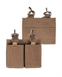 POUCH DUBLU PENTRU ÎNCĂRCĂTOARE - ATAȘARE CU VELCRO - Mil-Tec® - COYOTE ÎNCHIS