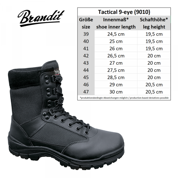 Bocanci Brandit Tactical 9-eye - Negri