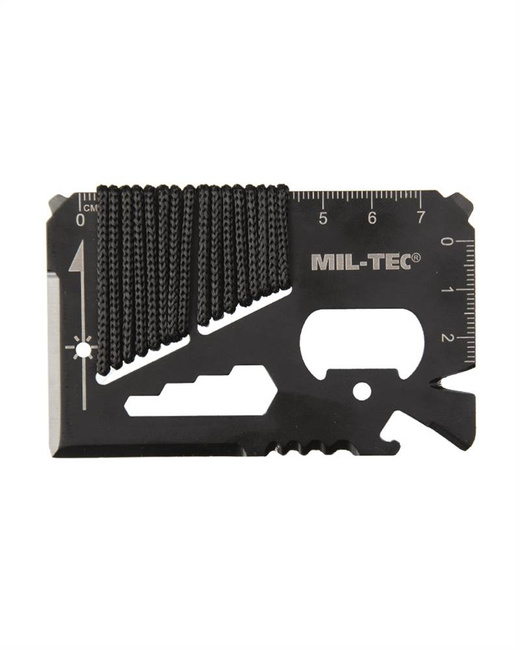 SURVIVAL  MULTI-TOOL CARD - WITH PARACORD AND CASE - Mil-Tec - BLACK
