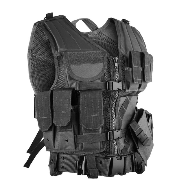 VESTA TACTICA USMC INTERVENTIE - CU PLASA SI CENTURA - Mil-Tec - NEAGRA
