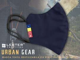 Masca reutilizabila textil EDC cu strat filtrant integrat - Lecter Tactical - Albastru Inchis
