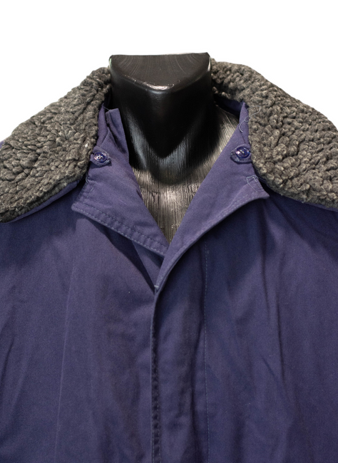 WINTER PARKA JACKET - NAVY BLUE - ROMANIAN ARMY MILITARY SURPLUS - LIKE NEW