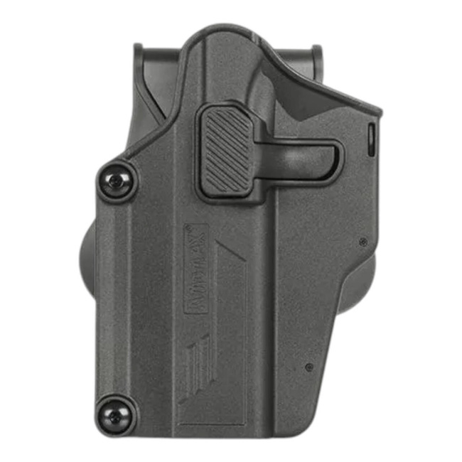 Universal pistol holster with adjustment and 360° rotation - left-side - Black 