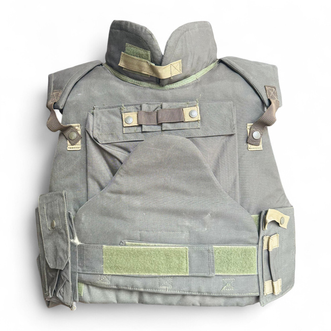 Vesta antiglont cu guler si buzunare laterale - Tip T-IV - Vintage - Surplus Militar Armata Romana - Verde Olive -In stare buna
