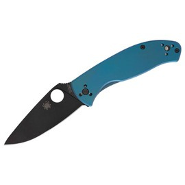 CUTIT DE BUZUNAR Tenacious R.I.L. Blue Titanium Black Blade PlainEdge - SPYDERCO
