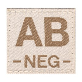 BLOOD GROUP PATCH - AB NEG - DESERT - CLAWGEAR
