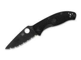 CUTIT DE BUZUNAR TENACIOUS SERRATED - FULL-NEGRU - SPYDERCO