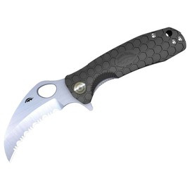 CUTIT DE BUZUNAR CLAW - Honey Badger - BLACK SERRATED - SMALL