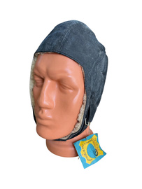 CASCA AVIATOR DIN PIELE - SURPLUS MILITAR ARMATA ROMANA - NEAGRA - UZATA