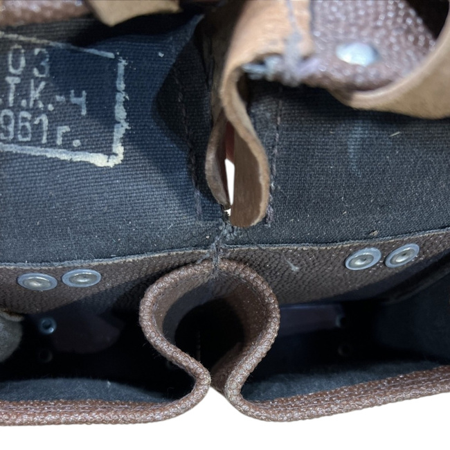 Buzunar dublu pentru munitie - Mosin Nagant - Piele picurata - Surplus Militar Armata Romana - Maro - In Stare buna