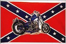 STEAG (91 x 152) cm CONFEDERATE BATTLE FLAG W/ BIKE