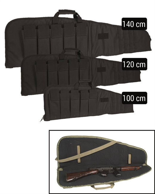 Black 120 CM RIFLE CASE WITH STRAP
