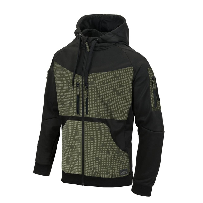 FULLZIP HOODIE - "ROGUE" - Helikon Tex® - BLACK/DESERT NIGHT CAMO