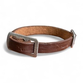 Original Strap for AK/AKM Bayonet - Romanian Army Military Surplus - Leather/Aluminum - Brown - Good Condition