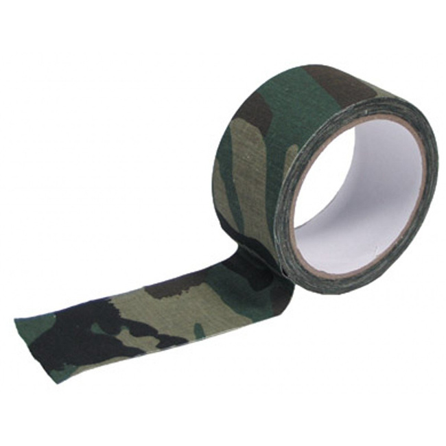 BANDA ADEZIVA TEXTILA - MFH - 50 MM/10 M - CAMUFLAJ WOODLAND