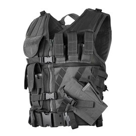 VESTA TACTICA USMC INTERVENTIE - CU PLASA SI CENTURA - Mil-Tec - NEAGRA