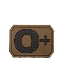 PATCH, EMBLEMA 3D CU GRUPA SANGUINA - Mil-Tec - COYOTE INCHIS - O POZ