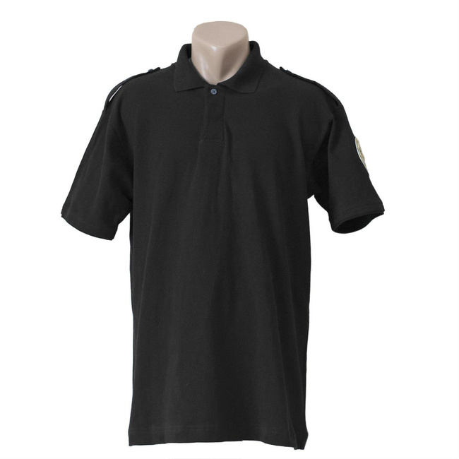 Tricou polo negru cu insemn, emblema si epoleti pentru PENITENCIAR ANP 