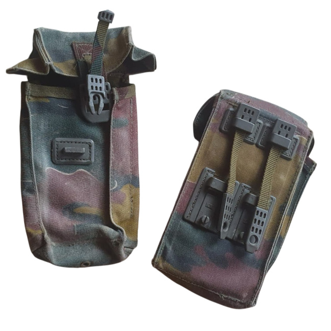 Pouch dublu pentru munitie - Surplus Militar de la armata Belgiana - Camuflaj Jigsaw - Uzat