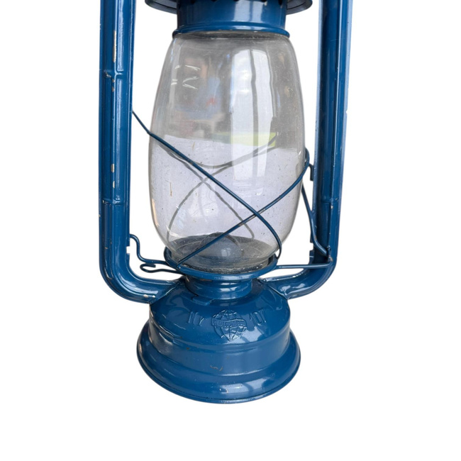 WIND LAMP - METALOGLOBUS - BLUE - MILITARY SURPLUS ROMANIAN ARMY - IN GOOD CONDITION