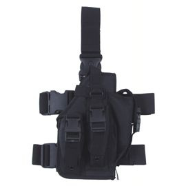 Holster tactic de picior dreapta - ajustabil cu sistem Molle - Negru