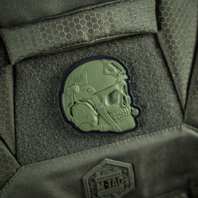 PATCH OPERATOR SKULL - 3D PVC - OLIVE - M-TAC