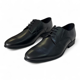 Pantofi clasici din piele pentru Politia Locala, ANP, Jandarmerie, IGSU - MARISDAL Shoes - Negru Vitello