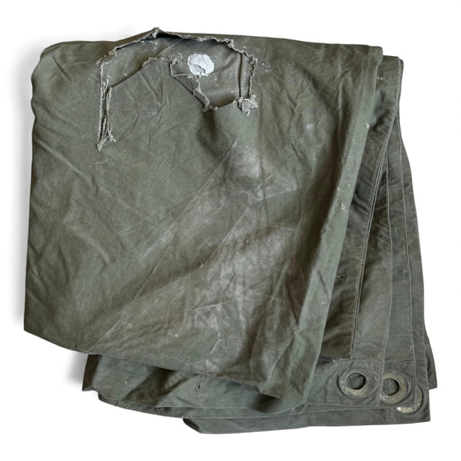 Tent Sheet - Model 1970 MFA - Romanian Army Military Surplus - Olive Drab - Defective / Degraded