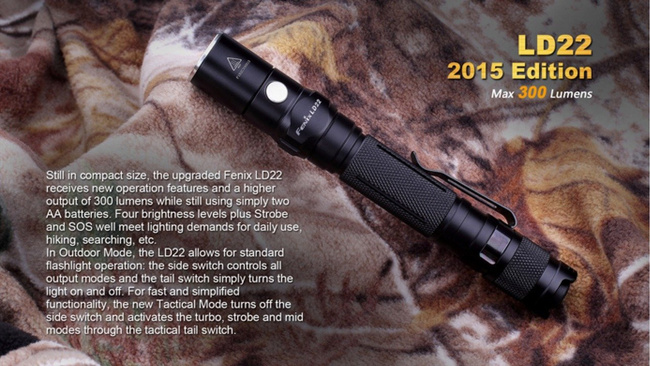 Flashlight Fenix LD22, water resistant