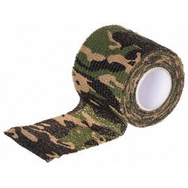 BANDA AUTOADEZIVĂ DE CAMUFLAJ - MFH® - 50 MM/4.5 M - WOODLAND