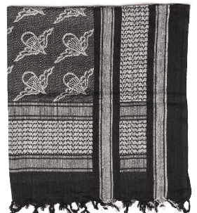 Shemagh scarf - white/black paratrooper