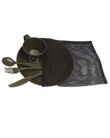SET DE LUAT MASA PENTRU CAMPING - DIN PLASTIC - Mil-Tec® - OD