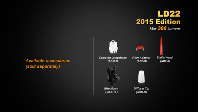 Flashlight Fenix LD22, water resistant